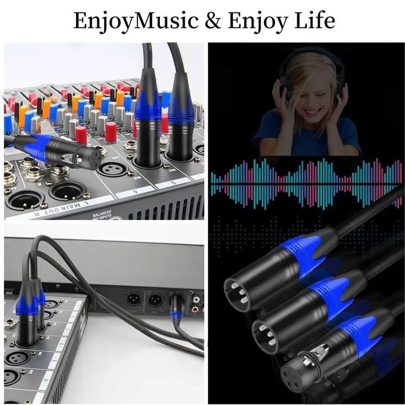 3m XLR-kabel mannelijk naar vrouwelijk met blank koperdraad voor hoogwaardige audiomicrofoonaansluiting