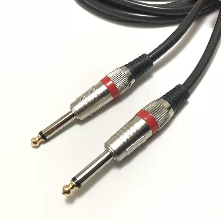 Hoek tot rechte elektrische gitaarkabel 10FT/30FT Zwart gevlochten 6.35mm 1/4 inch