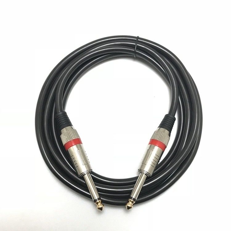 Hoek tot rechte elektrische gitaarkabel 10FT/30FT Zwart gevlochten 6.35mm 1/4 inch