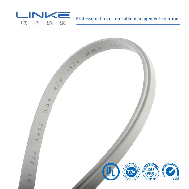 UL1185 Vlakdraad Grijzige PVC parallelle kabel met 10 pinnen Flexibel vlak lint