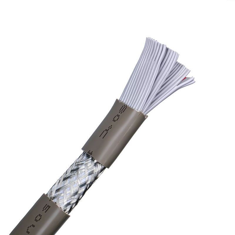 Slijmmateriaal PVC UL2464 Grijz met rode rand 20 pin platte lint luidsprekerkabel
