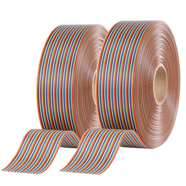 UL2651 28AWG 1.27mm Pitch 10pin 12pin Rainbow Ribbon Harness Flat Cable voor industrieel gebruik