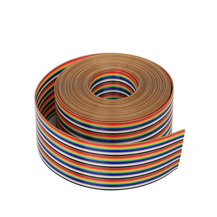 UL2651 28AWG 1.27mm Pitch 10pin 12pin Rainbow Ribbon Harness Flat Cable voor industrieel gebruik