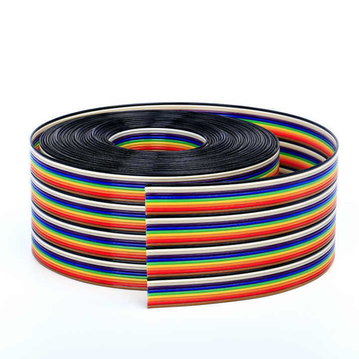 UL2651 28AWG 1.27mm Pitch 10pin 12pin Rainbow Ribbon Harness Flat Cable voor industrieel gebruik