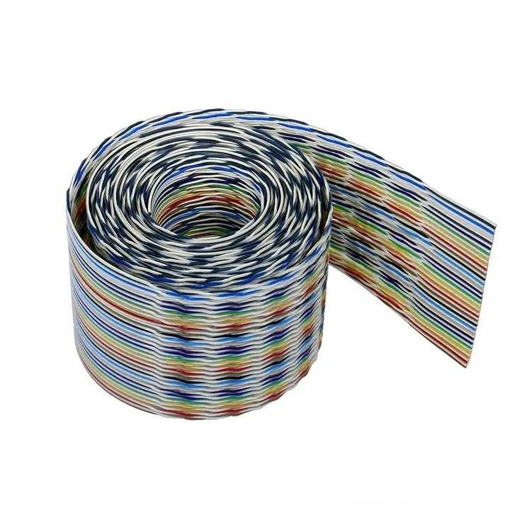 UL2651 28AWG 1.27mm Pitch 10pin 12pin Rainbow Ribbon Harness Flat Cable voor industrieel gebruik