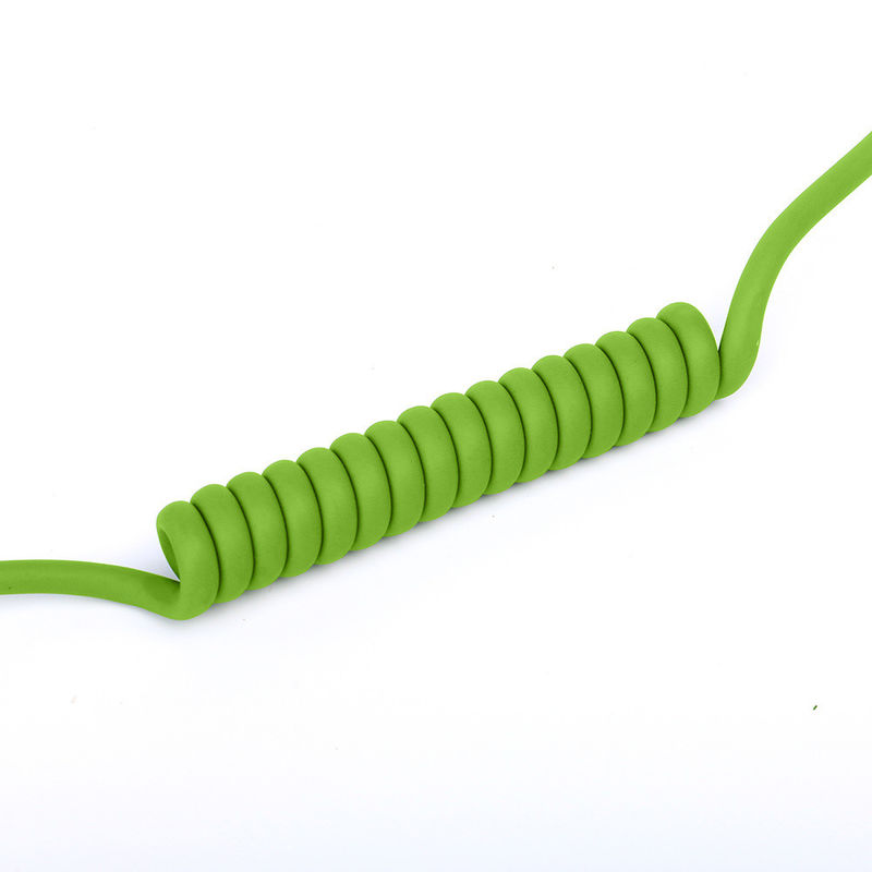 Rubber Jacket Coil Silicone Spiral Coiled Power Spring Robot Cable voor glad rollen