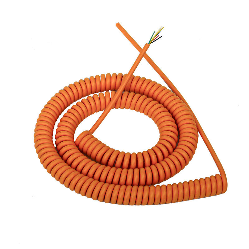 Rubber Jacket Coil Silicone Spiral Coiled Power Spring Robot Cable voor glad rollen