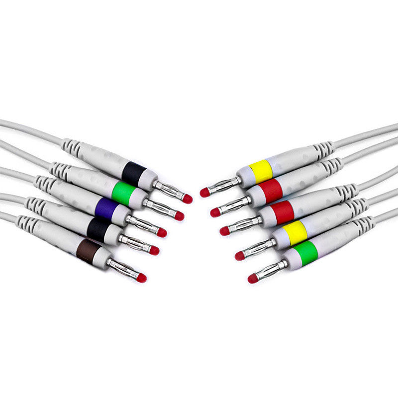 Aanpassing EKG Lead Wire 6p 3 Lead Snap Kabels Aha Trunk Cable Medische apparatuur aansluitkabel