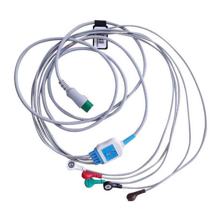 Aanpassing EKG Lead Wire 6p 3 Lead Snap Kabels Aha Trunk Cable Medische apparatuur aansluitkabel