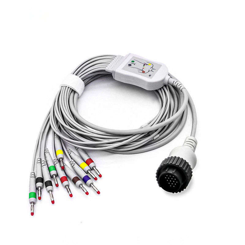 Aanpassing EKG Lead Wire 6p 3 Lead Snap Kabels Aha Trunk Cable Medische apparatuur aansluitkabel