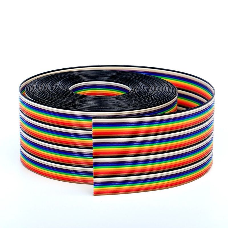 8/10/14/16/20/40/50 Pin Flat Ribbon Cable met rode rand voor massa-terminatie IDC-connectoren