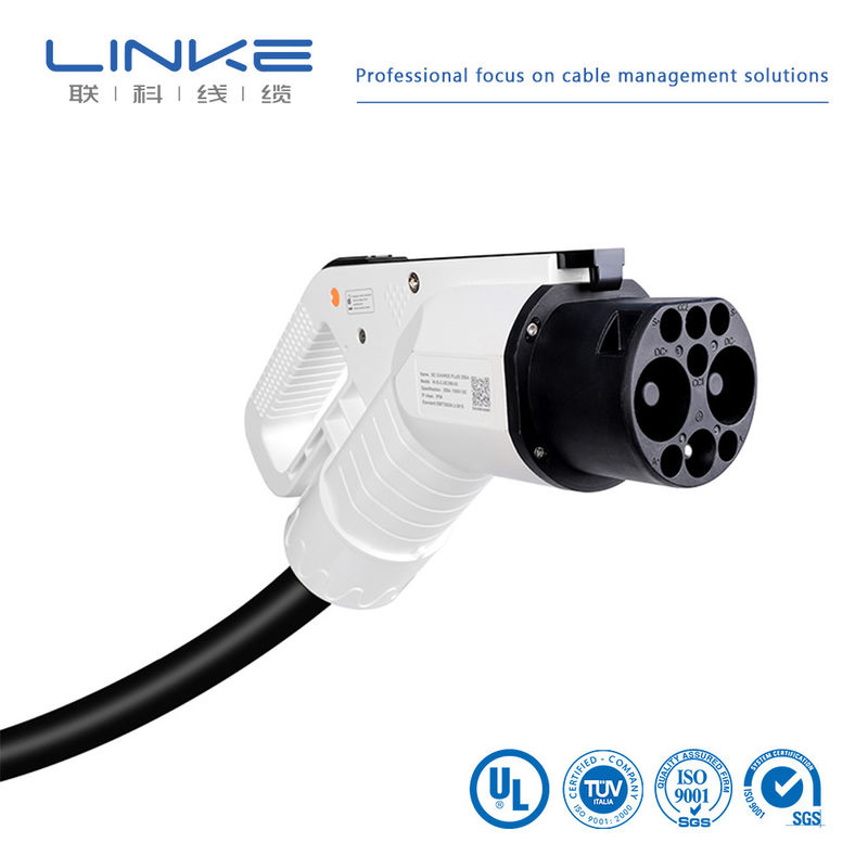 Zwarte Type2 tot Type2 EV-oplaadkabel 32A 11kw 3 fase met siliconen jas