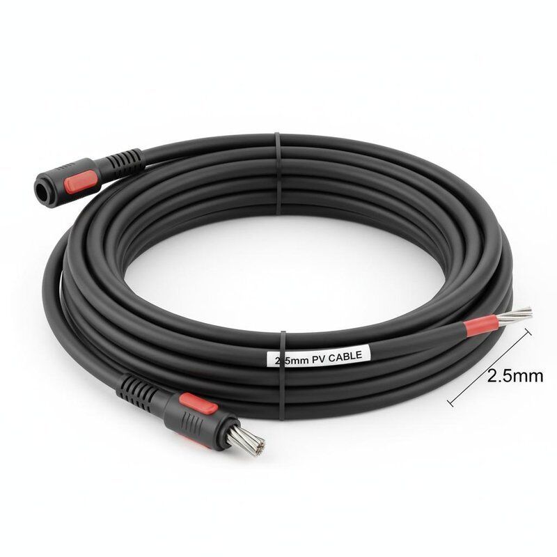 Op maat gemaakte 2,5 mm PV-kabel Zonnepaneel DC-stroomkabel met blik kopergeleider