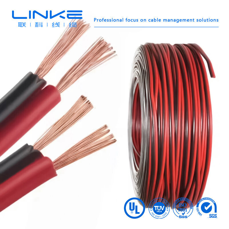 2468 VW-1 80°C 300V 22AWGx2C Flat Ribbon Wire UL2468 2 Core PVC luidsprekerkabel