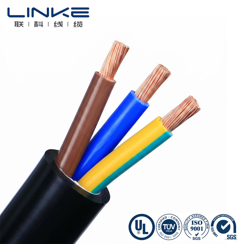 H05VV-F 3 Core 6mm Flexible Power Cable Fijn gestreepte koperen geleider PVC omhulde multicore elektrische draad