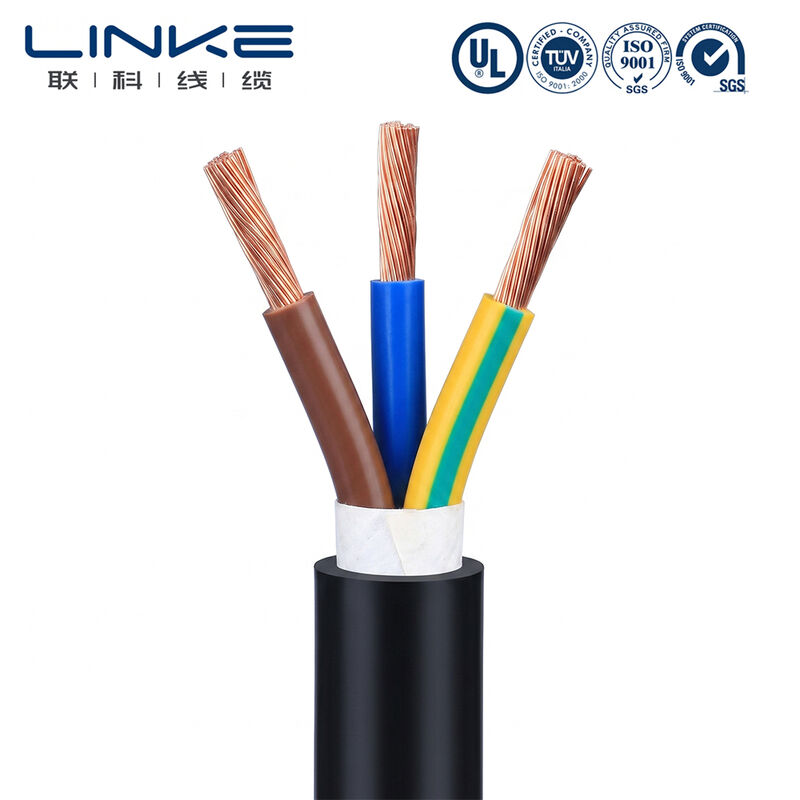 H05VV-F 3 Core 6mm Flexible Power Cable Fijn gestreepte koperen geleider PVC omhulde multicore elektrische draad