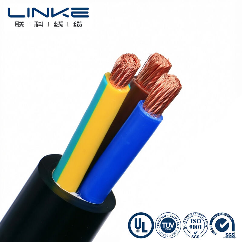 H05VV-F 3 Core 6mm Flexible Power Cable Fijn gestreepte koperen geleider PVC omhulde multicore elektrische draad